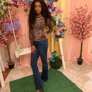 Cheetah Print Sheer Top